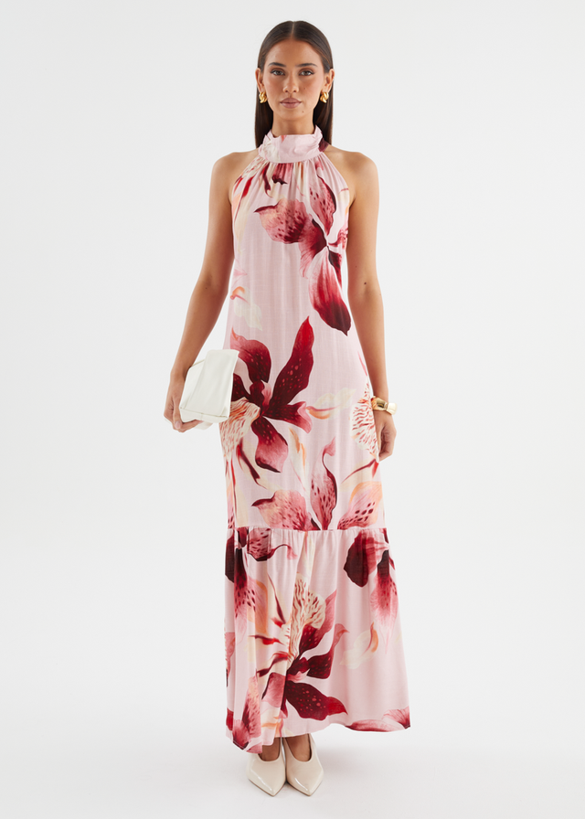 Danica Halter Maxi Dress - Blush Lily