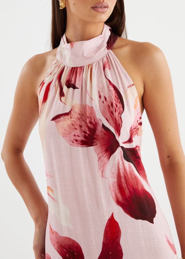 Danica Halter Maxi Dress - Blush Lily