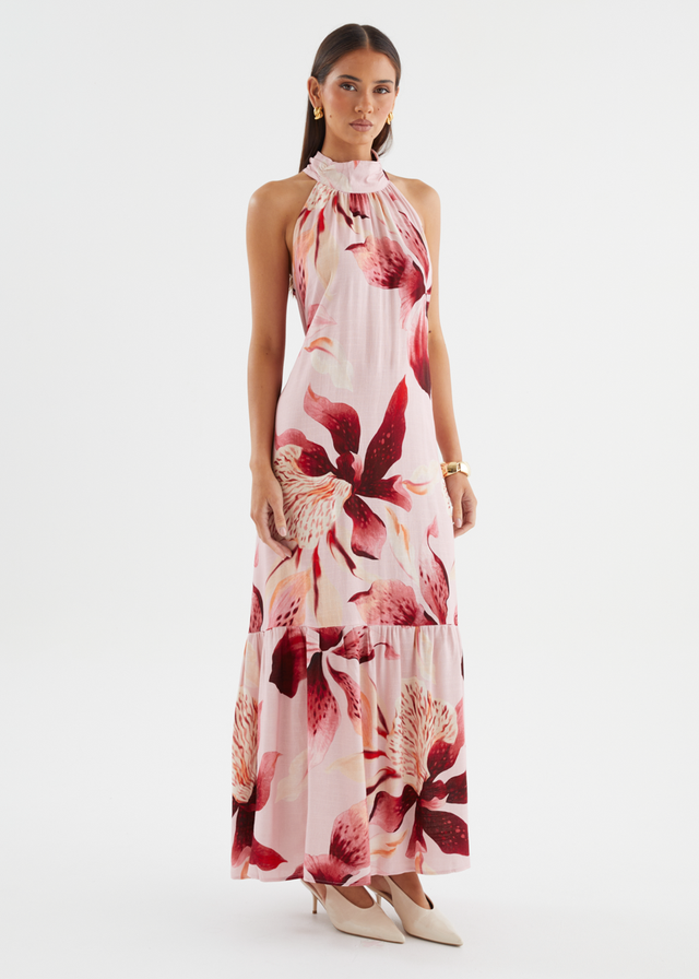 Danica Halter Maxi Dress - Blush Lily
