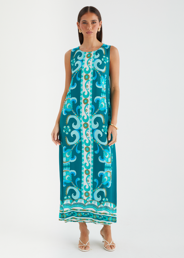 Freida Maxi Dress - Emerald Paisley