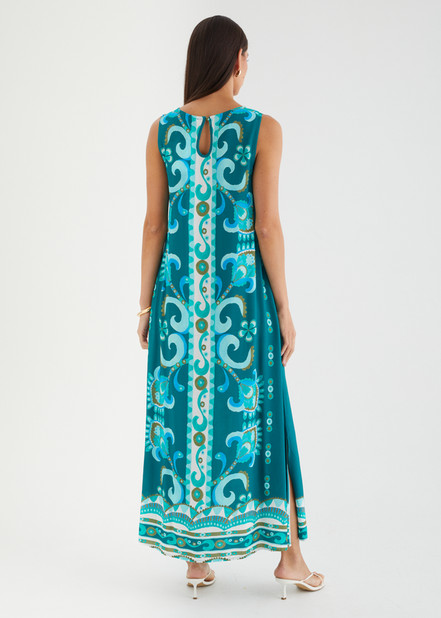 Freida Maxi Dress - Emerald Paisley