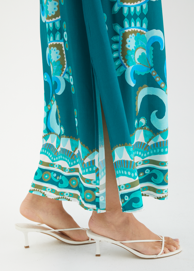Freida Maxi Dress - Emerald Paisley