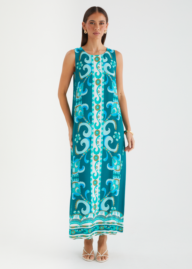 Freida Maxi Dress - Emerald Paisley