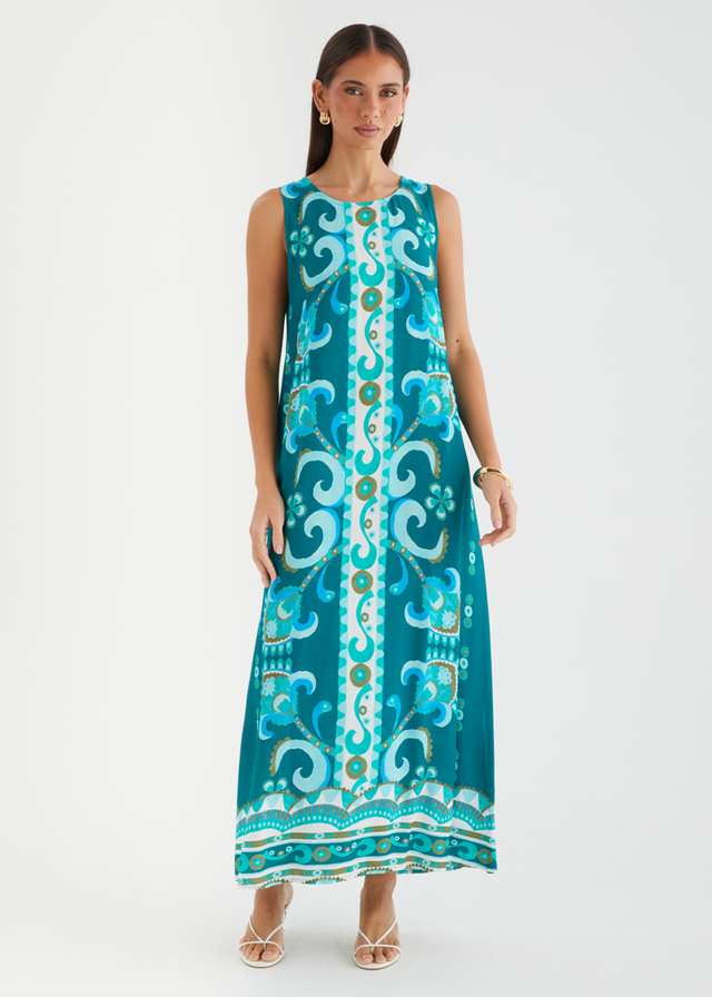 Freida Maxi Dress - Emerald Paisley
