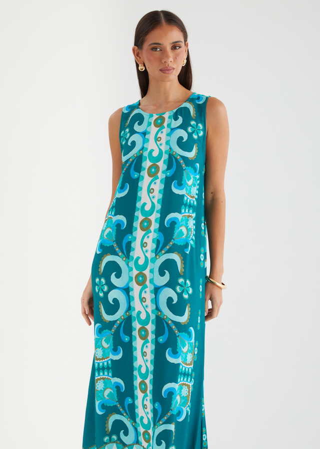 Freida Maxi Dress - Emerald Paisley