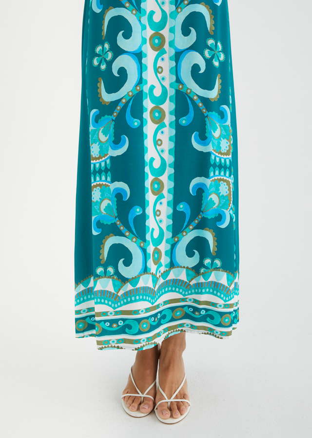 Freida Maxi Dress - Emerald Paisley