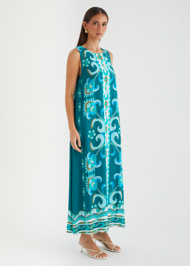 Freida Maxi Dress - Emerald Paisley