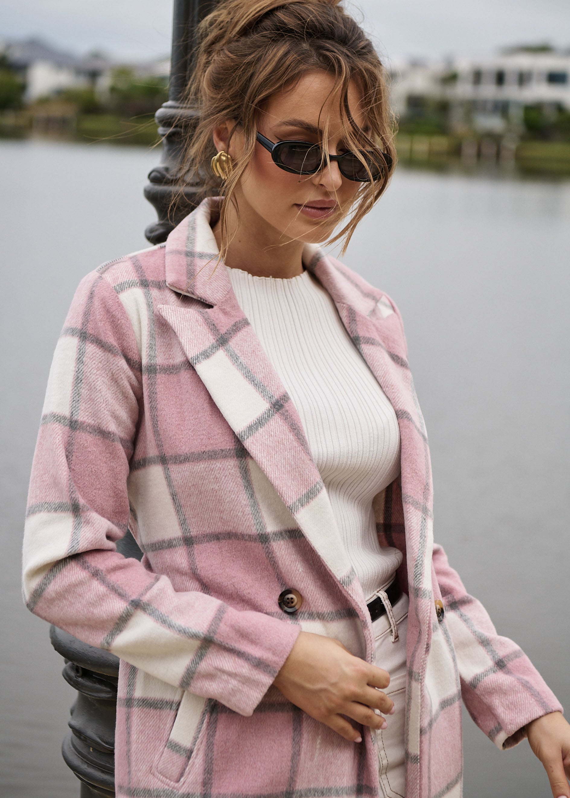 Krizzie Coat - Pink Check