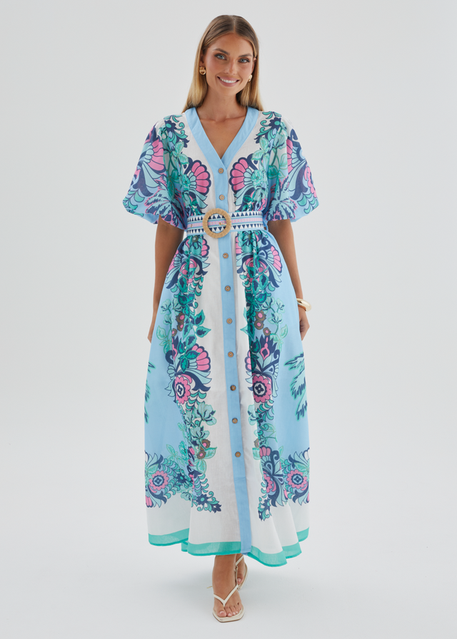 Harris Maxi Dress - Baja Blue