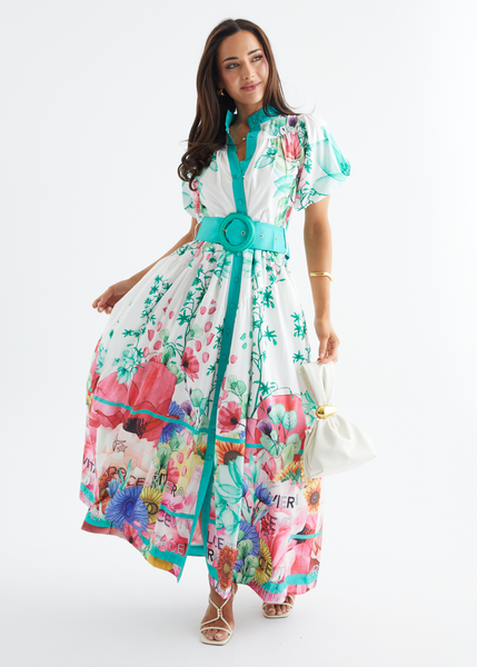 chinese dress ladies Estefania | Dolce Vita Maxi Dress| Sand/Turquoise main image 1