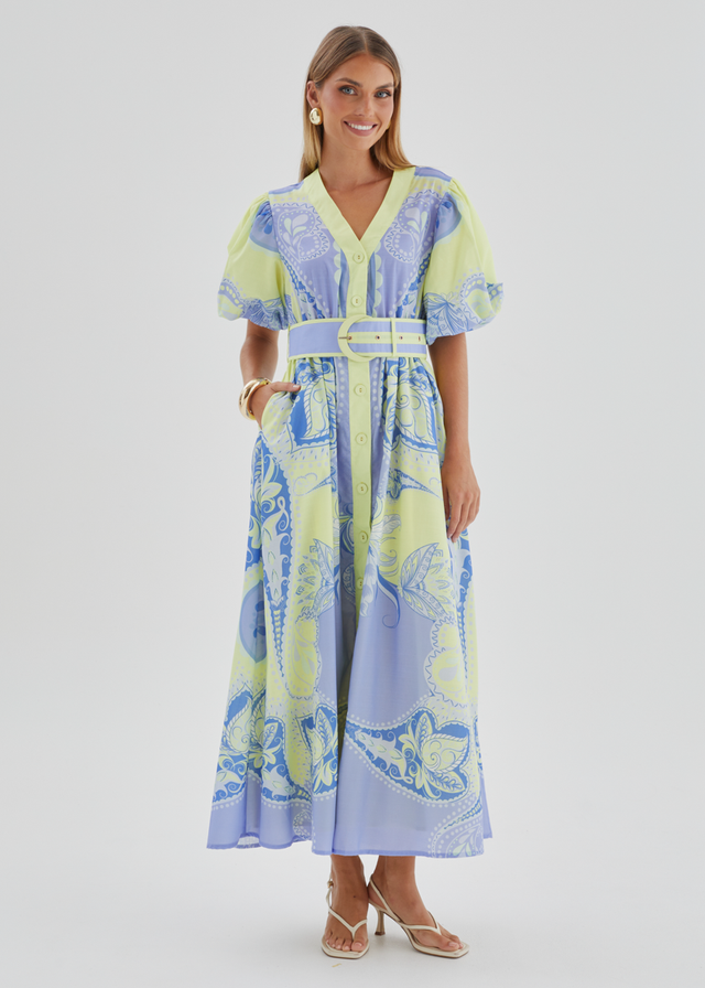 Emaline Maxi Dress - Purple Paisley