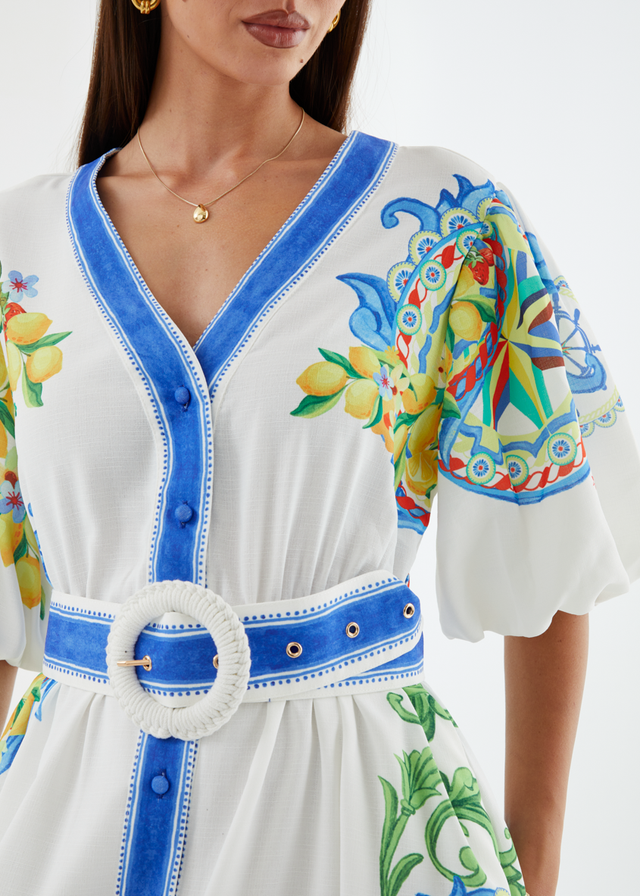 Cipriana Dress - White Positano