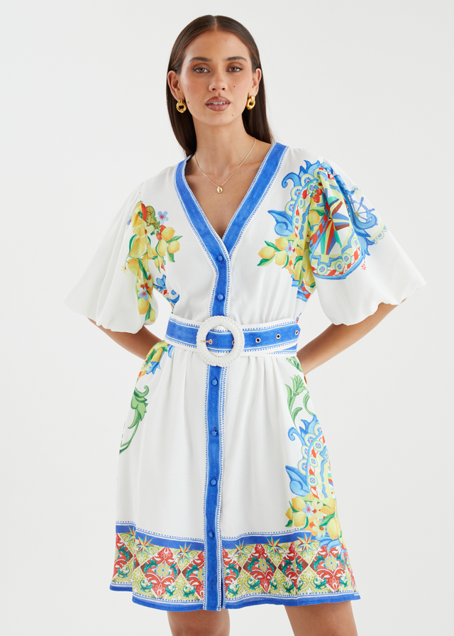Cipriana Dress - White Positano