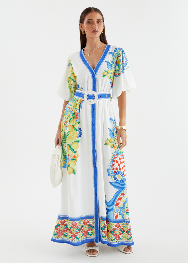 Vivianna Maxi Dress - White Positano