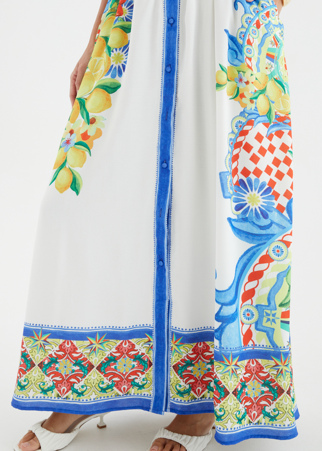 Vivianna Maxi Dress - White Positano