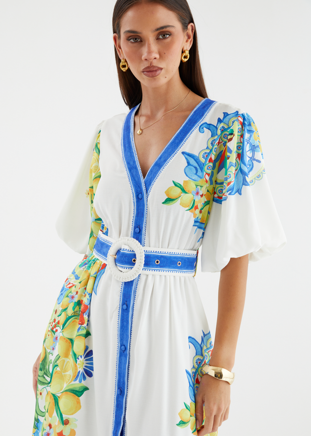 Vivianna Maxi Dress - White Positano