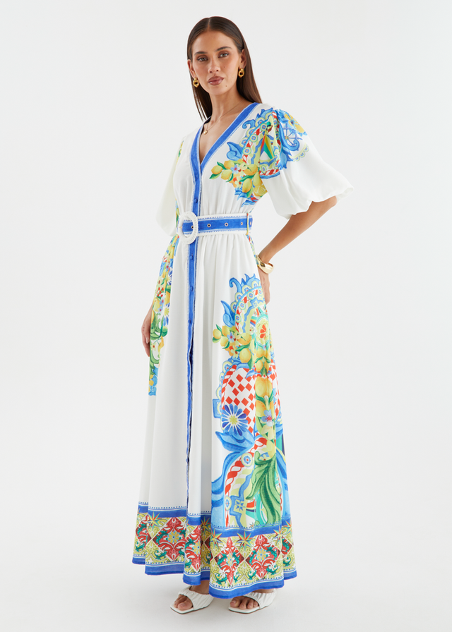 Vivianna Maxi Dress - White Positano