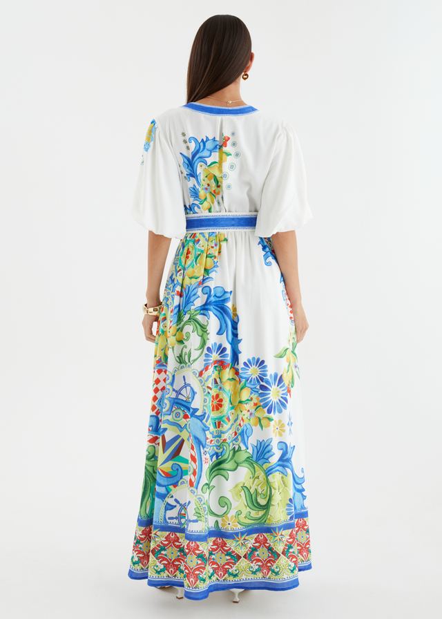 Vivianna Maxi Dress - White Positano