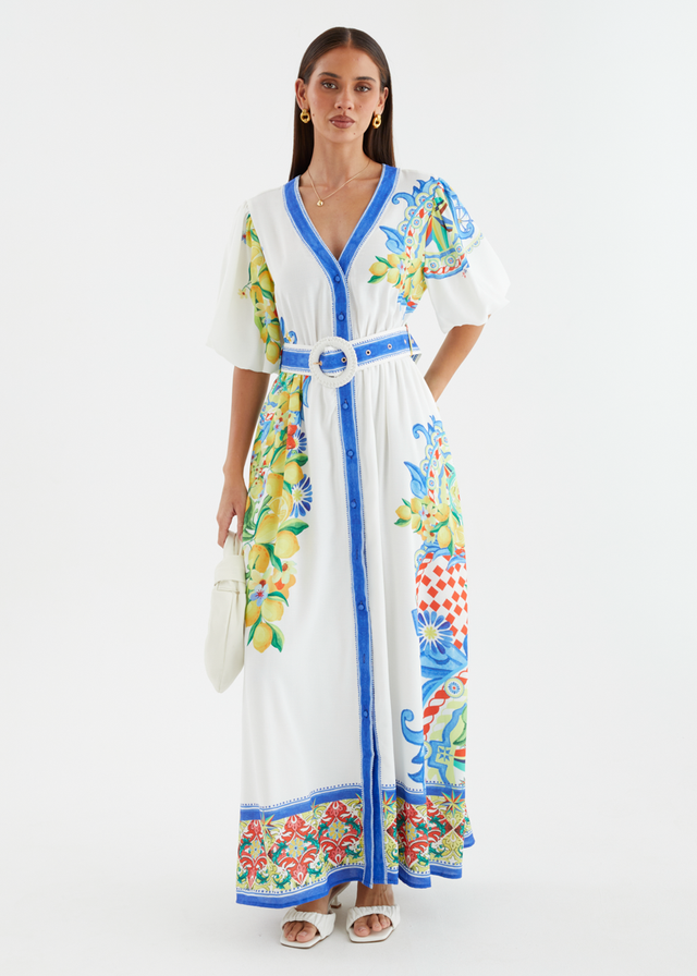Vivianna Maxi Dress - White Positano