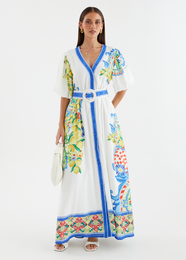 Vivianna Maxi Dress - White Positano