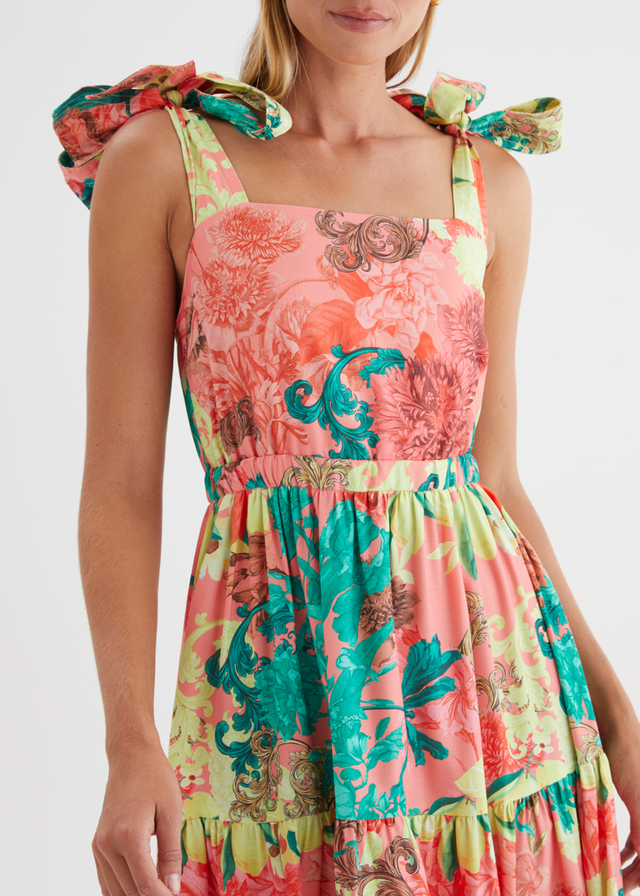 Calianna Maxi Dress - Coral Spritz