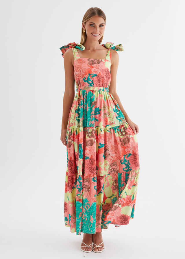 Calianna Maxi Dress - Coral Spritz