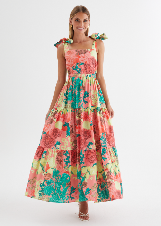 Calianna Maxi Dress - Coral Spritz
