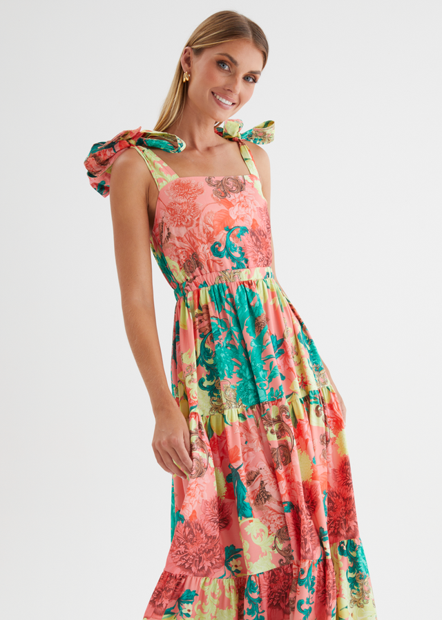 Calianna Maxi Dress - Coral Spritz