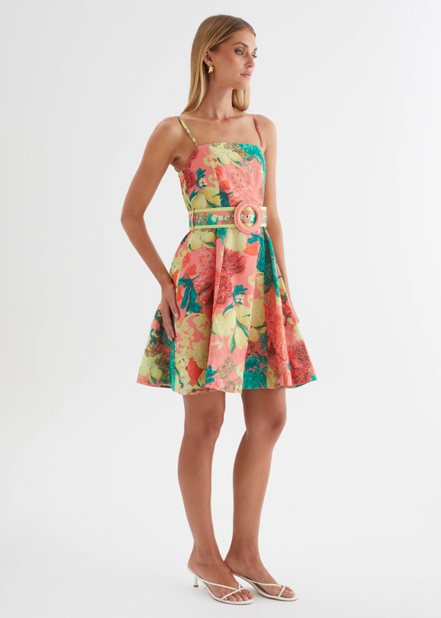 Cassady Dress - Coral Spritz
