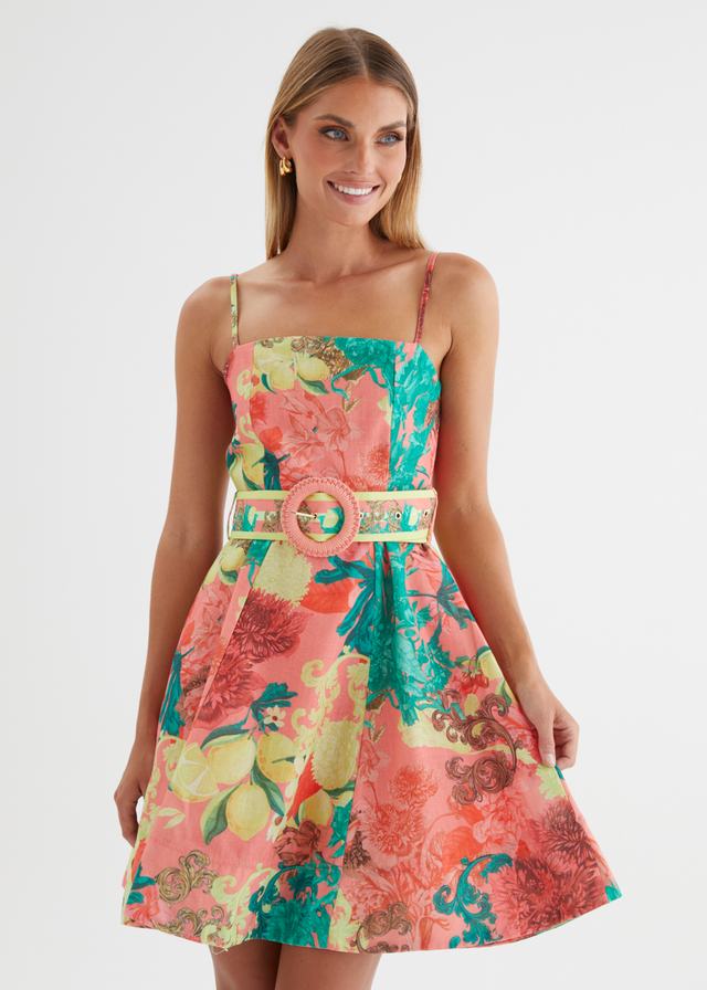 Cassady Dress - Coral Spritz