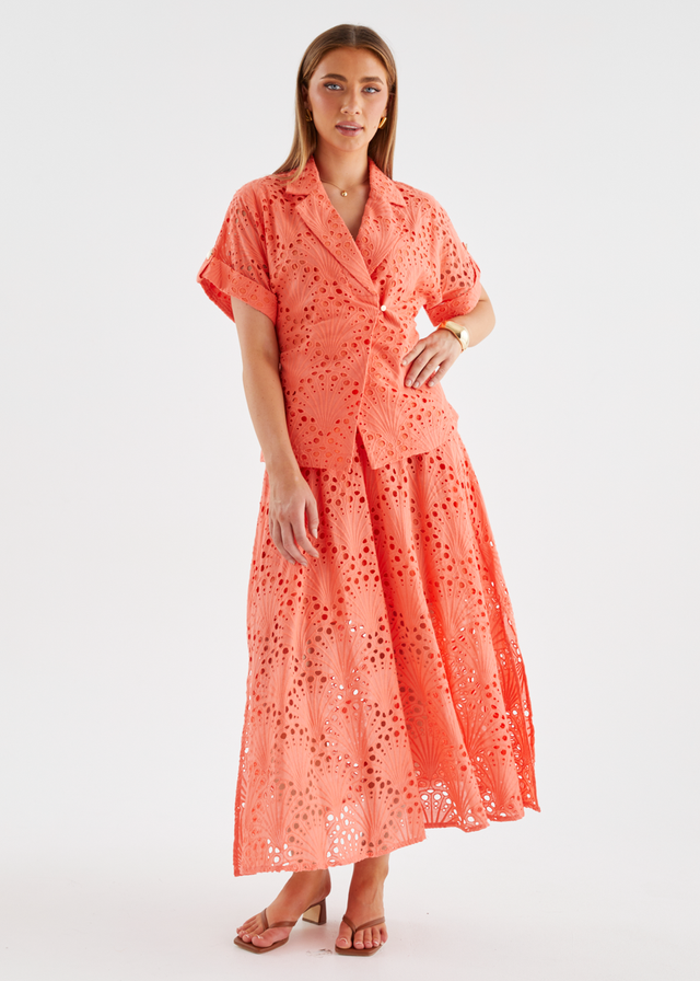 Kaylee Maxi Skirt - Melon Anglaise