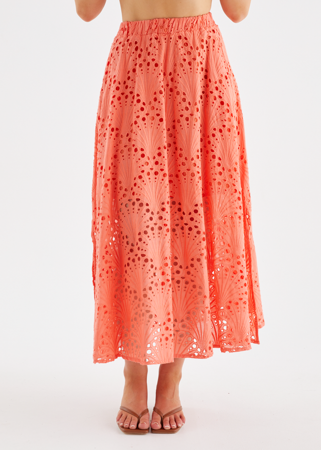 Kaylee Maxi Skirt - Melon Anglaise