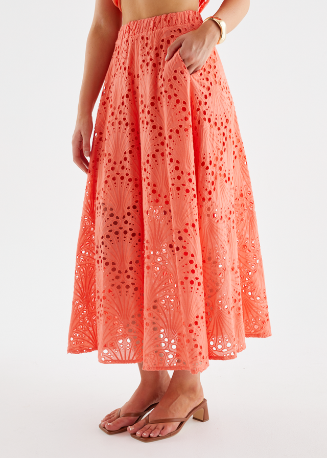 Kaylee Maxi Skirt - Melon Anglaise