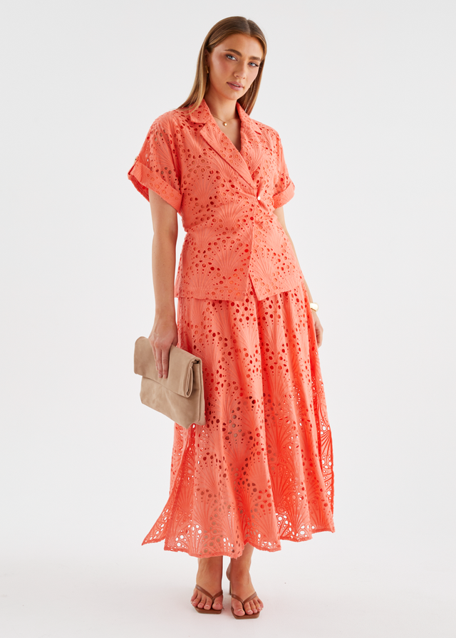 Kaylee Maxi Skirt - Melon Anglaise