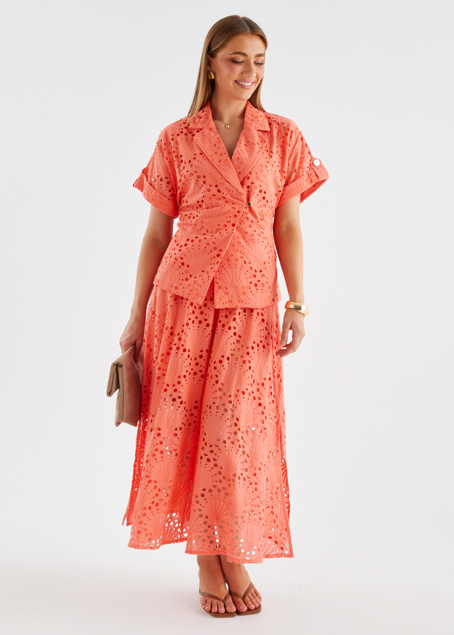 Kaylee Maxi Skirt - Melon Anglaise