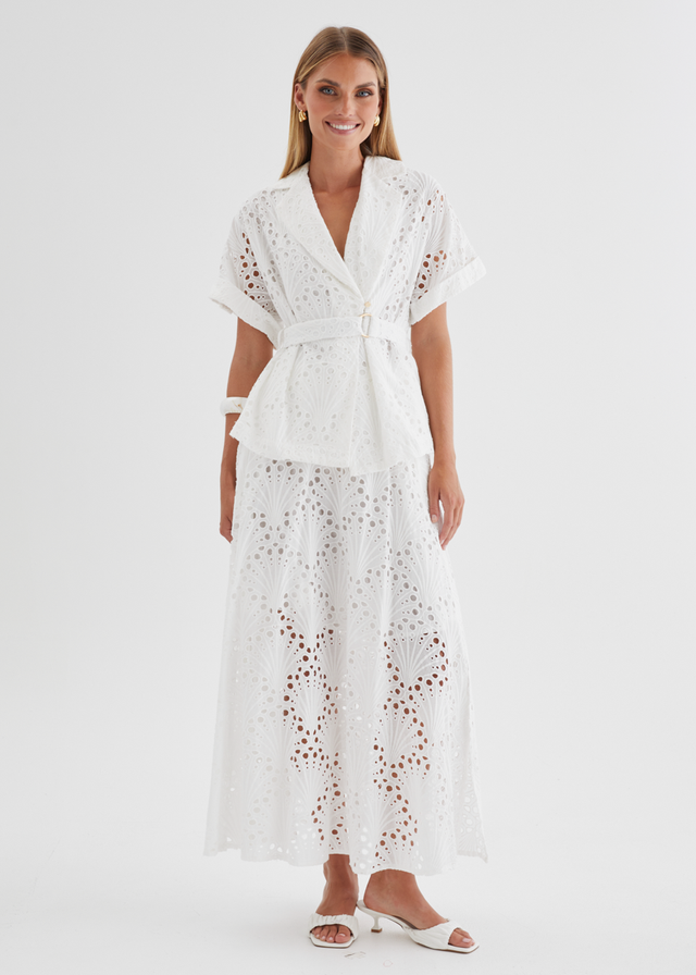 Kaylee Shirt - White Anglaise