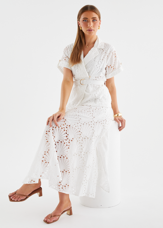 Kaylee Shirt - White Anglaise