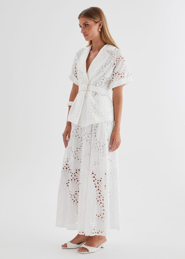 Kaylee Shirt - White Anglaise