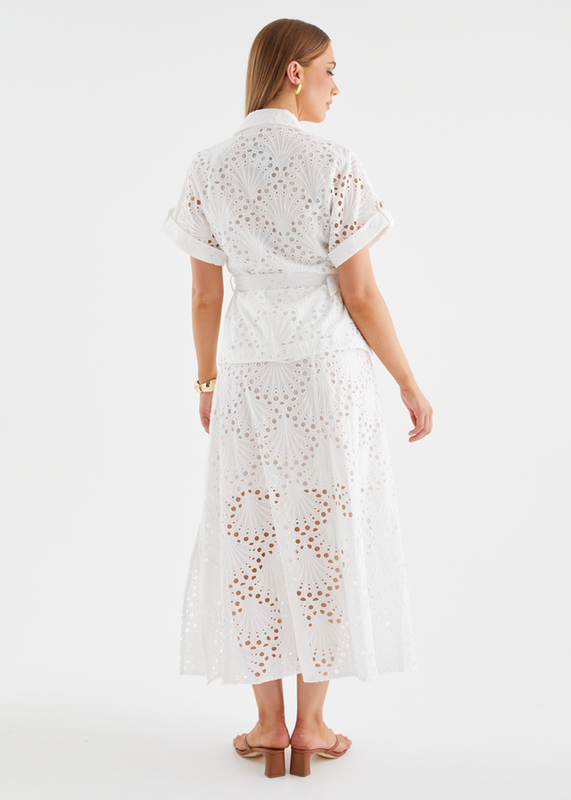 Kaylee Shirt - White Anglaise