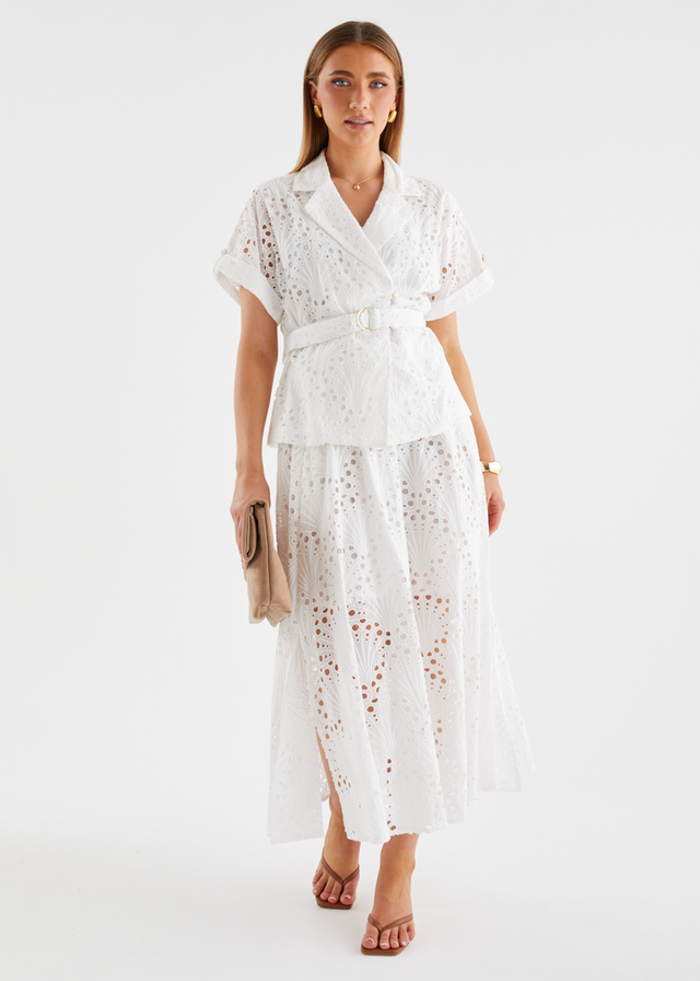 Kaylee Shirt - White Anglaise