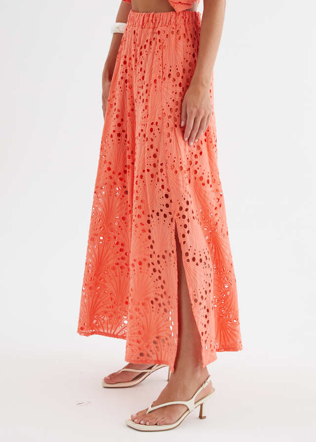 Kaylee Maxi Skirt - Melon Anglaise