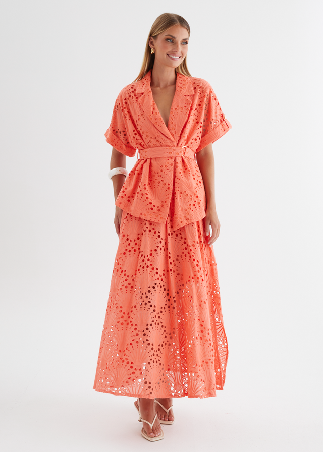 Kaylee Maxi Skirt - Melon Anglaise