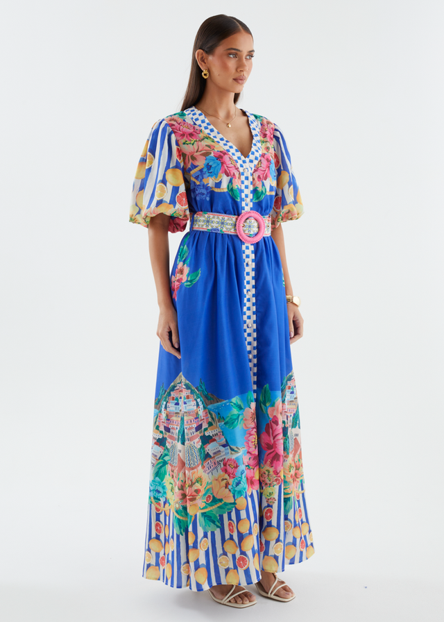Ambre Maxi Dress - Positano Cobalt