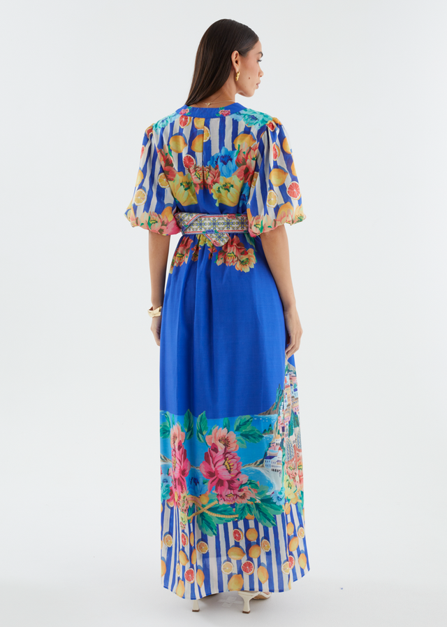 Ambre Maxi Dress - Positano Cobalt