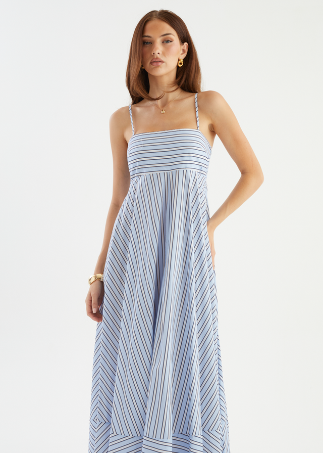Elide Maxi Dress - Blue Stripe