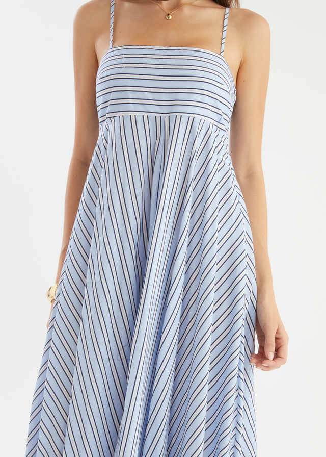 Elide Maxi Dress - Blue Stripe