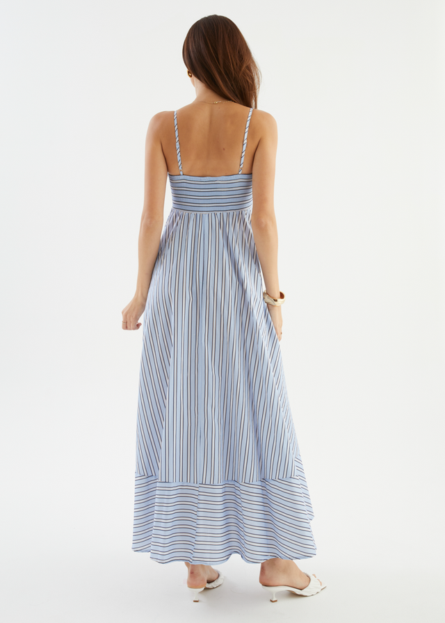 Elide Maxi Dress - Blue Stripe