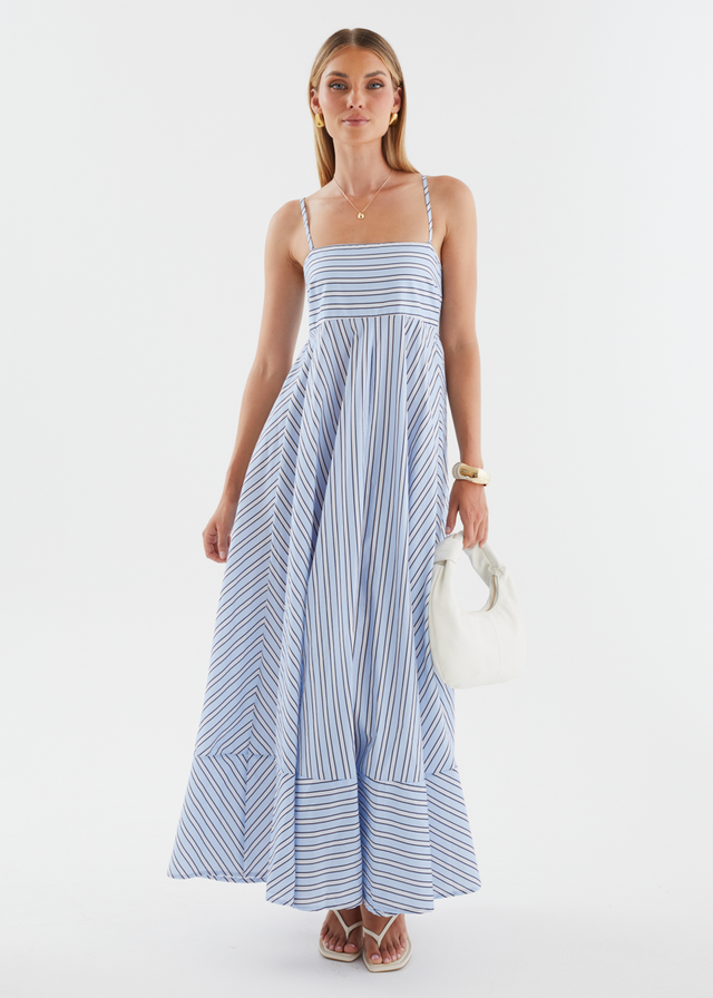 Elide Maxi Dress - Blue Stripe