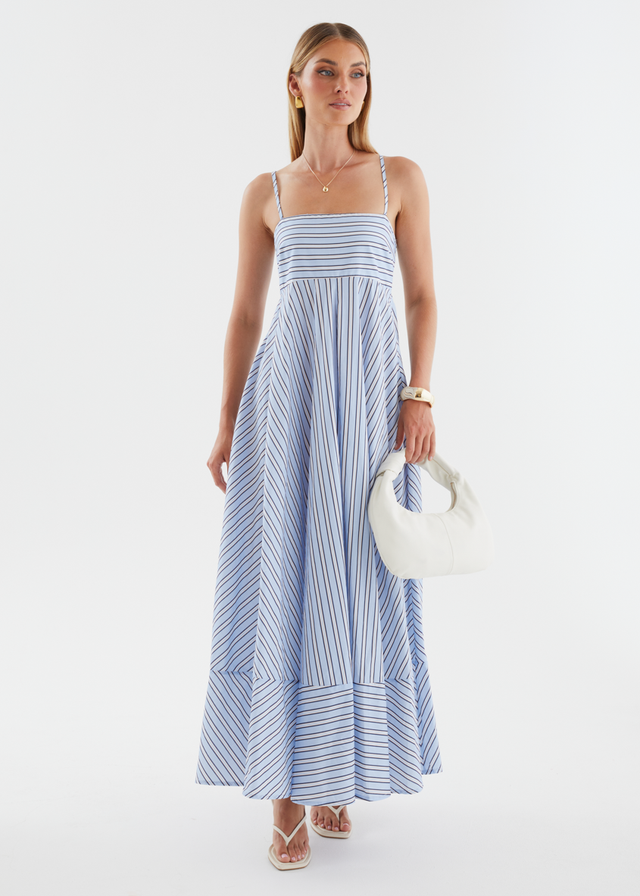 Elide Maxi Dress - Blue Stripe