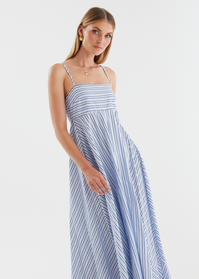 Elide Maxi Dress - Blue Stripe